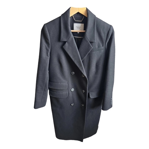 Maison Père Coat with Blue Faux Fur - Picture 1 of 9